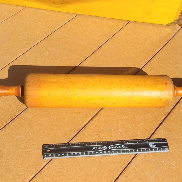 Vintage 1940s Large 23" Wooden Rolling Pin from Mid-Centery America - Great Cond - Picture 2 of 5